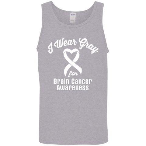 I Wear Gray for Brain Cancer Awareness Unisex Tank Top - The Awareness Store