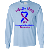 I wear Blue & Purple! Rheumatoid Arthritis Awareness Long Sleeve T-Shirt