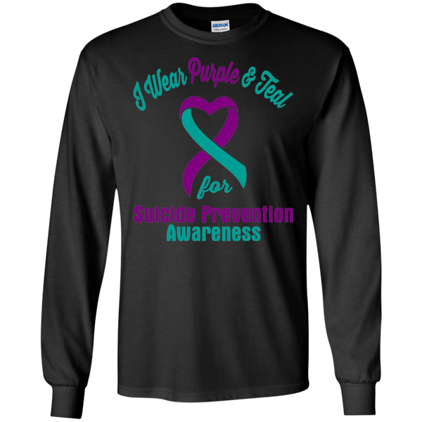 I Wear Purple & Teal!! Suicide Prevention Awareness Long Sleeve T-Shirt