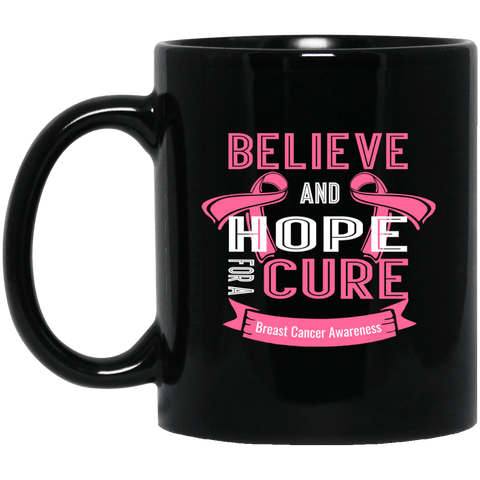 Believe & Hope for a Cure Breast Cancer Awareness Mug - The Awareness Store