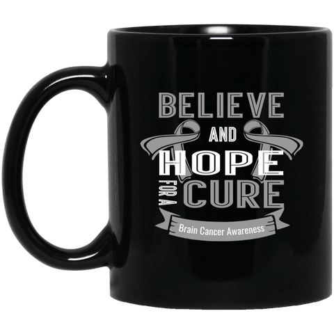 Believe and hope for a cure! Brain Cancer Awareness Mug - The Awareness Store