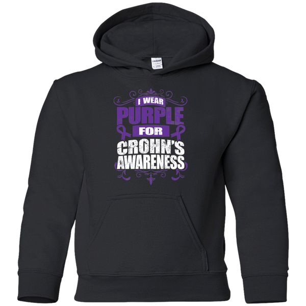 I Wear Purple for Crohn's Awareness! KIDS Hoodie
