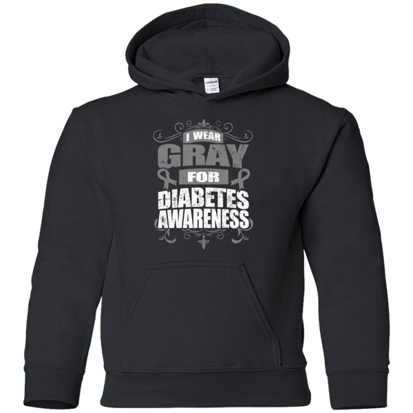 I Wear Gray for Diabetes Awareness! KIDS Hoodie