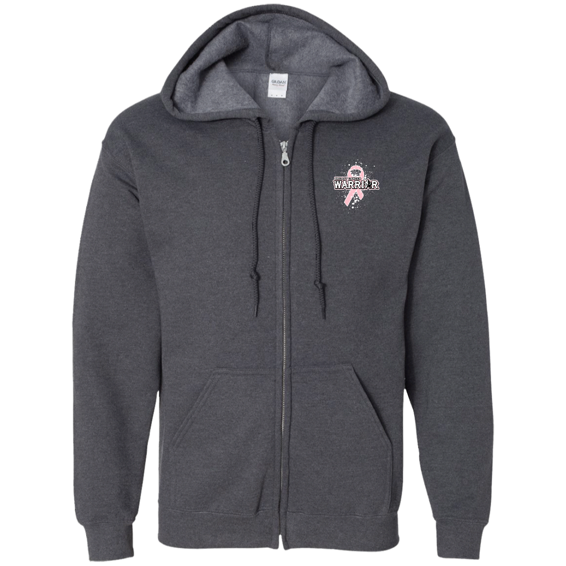 Breast Cancer Warrior Zip Up Hoodie The Awareness Store