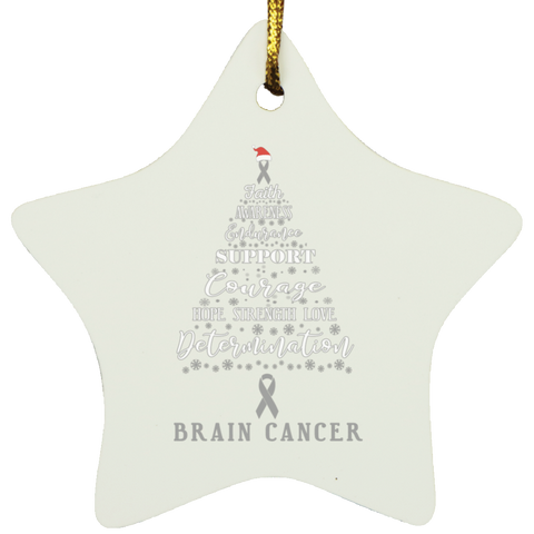 Brain Cancer Awareness Star Decoration