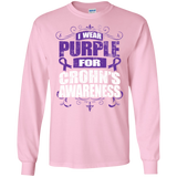 I Wear Purple for Crohn's Awareness! Long Sleeve T-Shirt