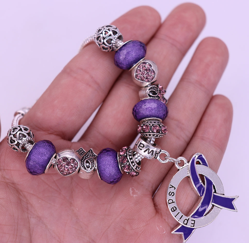 Epilepsy Awareness Luxury Charm Bracelet