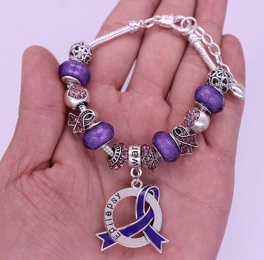 Epilepsy Awareness Luxury Charm Bracelet