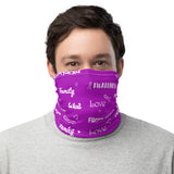 Fibromyalgia Awareness Love and Be Kind Word Pattern Face Mask / Neck Gaiter