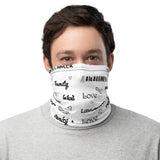 Lung Cancer Awareness Love and Be Kind Word Pattern Face Mask / Neck Gaiter
