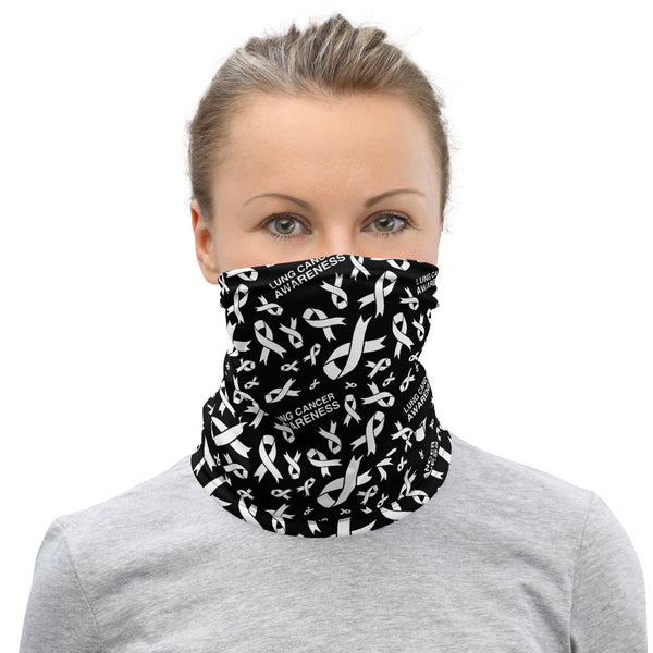 Lung Cancer Awareness Ribbon Pattern Face Mask / Neck Gaiter