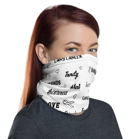 Lung Cancer Awareness Love and Be Kind Word Pattern Face Mask / Neck Gaiter - The Awareness Store