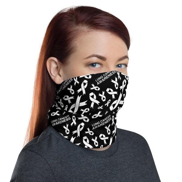 Lung Cancer Awareness Ribbon Pattern Face Mask / Neck Gaiter | The ...