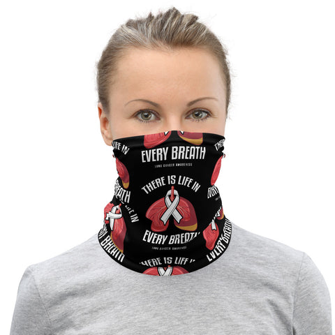 Lung Cancer Awareness Life In Every Breath Face Mask / Neck Gaiter - The Awareness Store