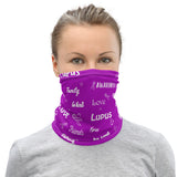 Lupus Awareness Love and Be Kind Word Pattern Face Mask / Neck Gaiter