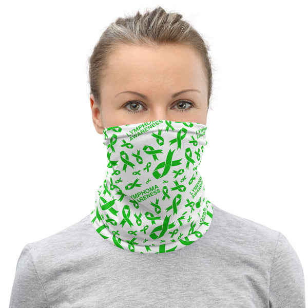 Lymphoma Awareness Ribbon Pattern Face Mask / Neck Gaiter