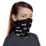 Melanoma Awareness Love and Be Kind Word Pattern Face Mask / Neck Gaiter - The Awareness Store
