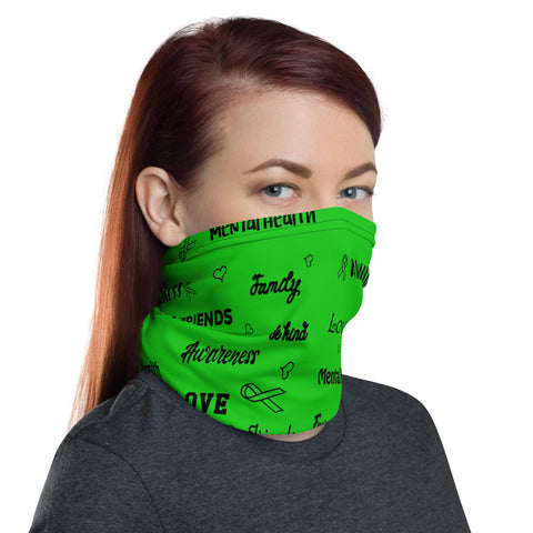 Mental Health Awareness Love and Be Kind Word Pattern Face Mask / Neck Gaiter - The Awareness Store