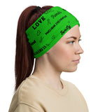 Muscular Dystrophy Awareness Love and Be Kind Word Pattern Face Mask / Neck Gaiter
