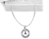 Colon Cancer Floating Ribbon Awareness Necklace