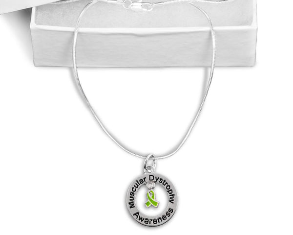 Muscular Dystrophy Floating Ribbon Awareness Necklace