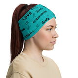 Ovarian Cancer Awareness Love and Be Kind Word Pattern Face Mask / Neck Gaiter