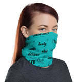 Ovarian Cancer Awareness Love and Be Kind Word Pattern Face Mask / Neck Gaiter