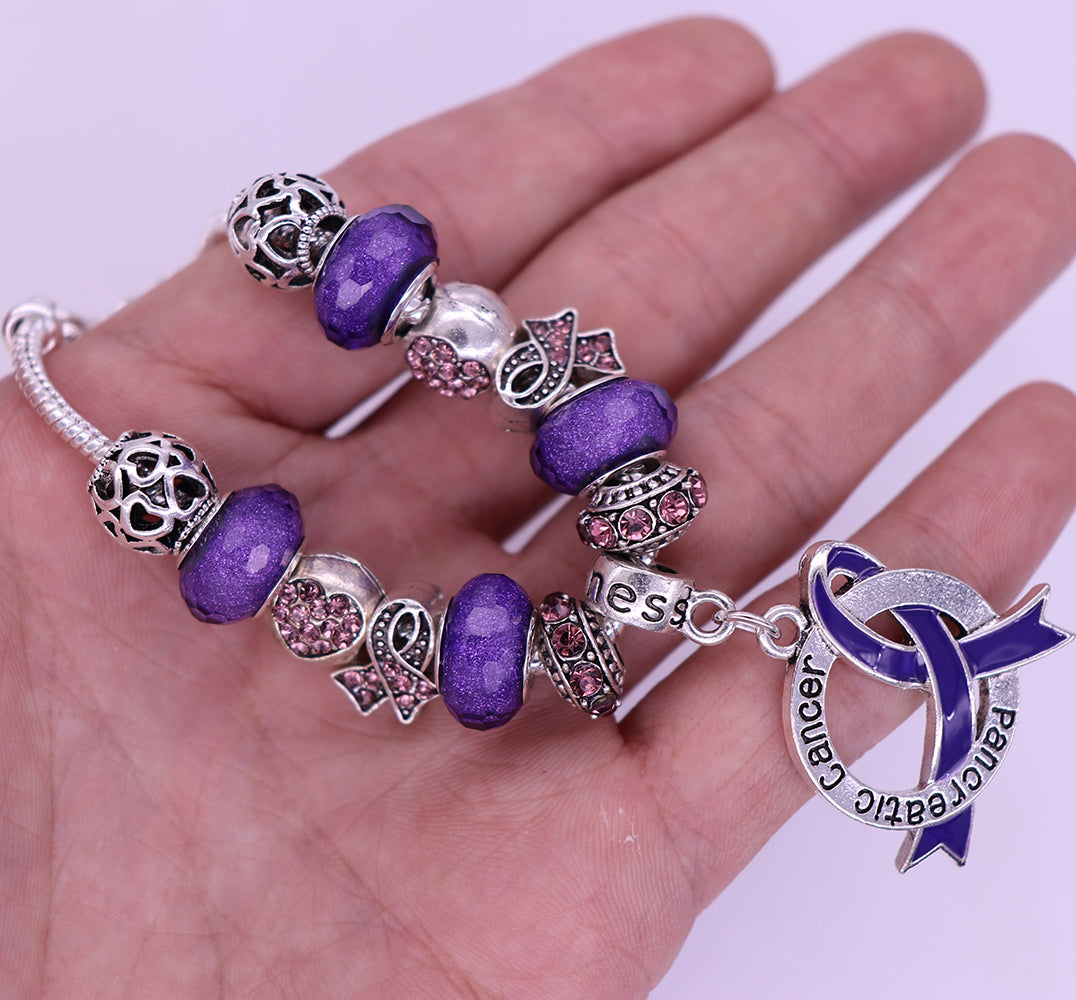 Pancreatic Cancer Awareness Luxury Charm Bracelet