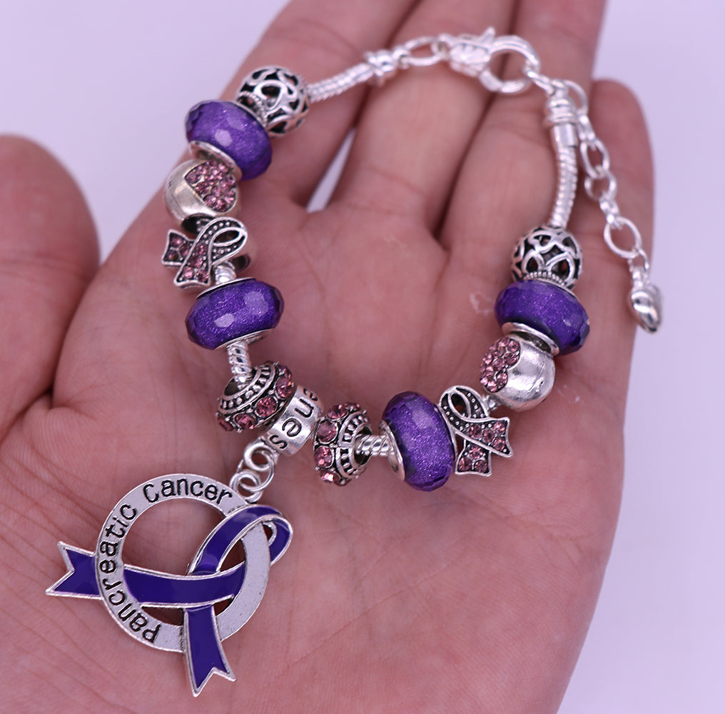 Pancreatic Cancer Awareness Luxury Charm Bracelet