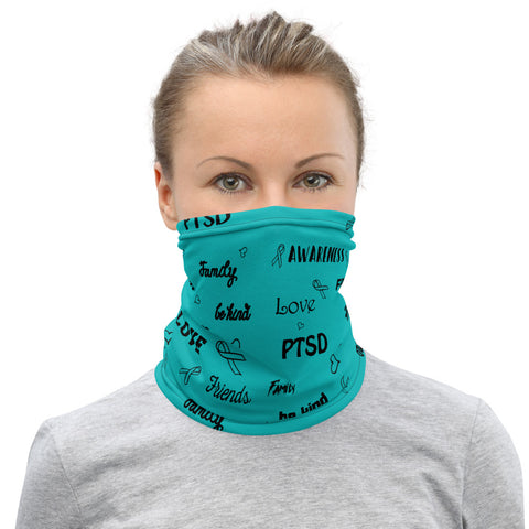 PTSD Awareness Love and Be Kind Word Pattern Face Mask / Neck Gaiter - The Awareness Store
