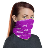 Pancreatic Cancer Awareness Love and Be Kind Word Pattern Face Mask / Neck Gaiter