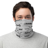 Parkinson's Awareness Love and Be Kind Word Pattern Face Mask / Neck Gaiter
