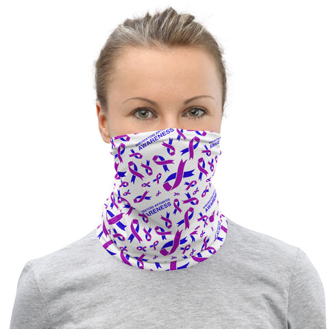 Rheumatoid Arthritis Awareness Ribbon Pattern Face Mask / Neck Gaiter