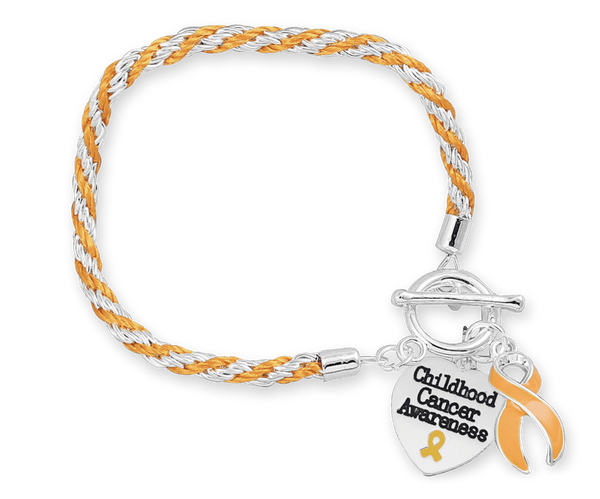 Childhood Cancer Heart Charm Bracelet
