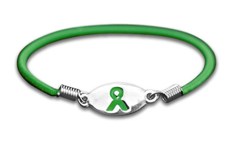 Lymphoma Awareness Green Ribbon Stretch Bracelet - The Awareness Store