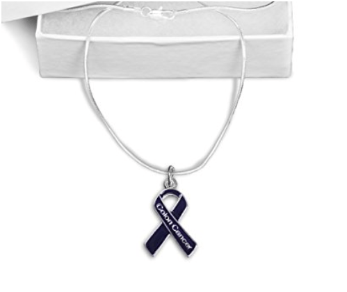Colon Cancer Awareness Ribbon Necklace