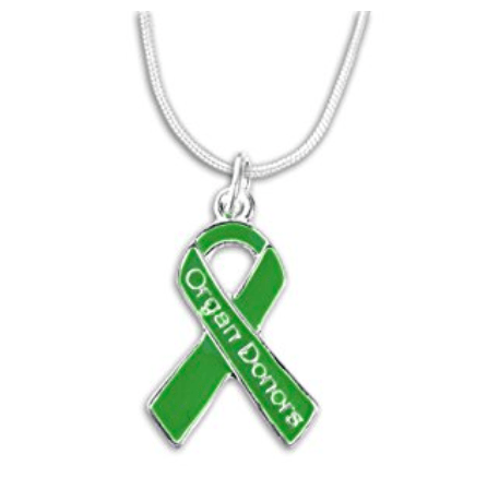 Organ Donors Green Ribbon Necklace