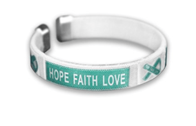 5 Pack Ovarian Cancer Hope Faith Love Bangles