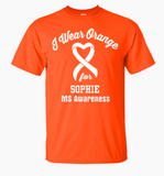 I Wear Orange Customizable T-shirt... MS Awareness
