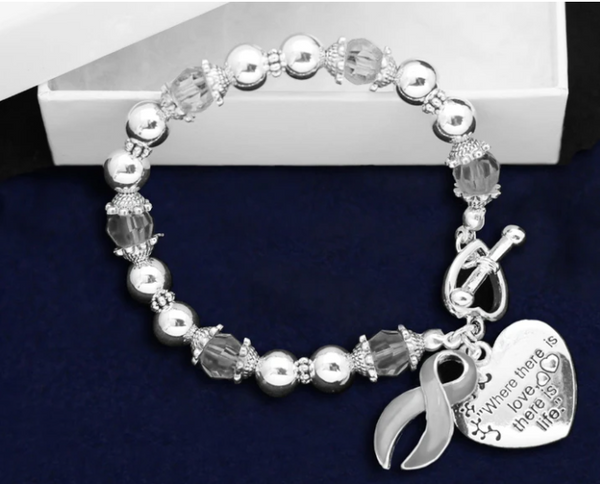 Where There Is Love Parkinson's Ribbon Bracelet