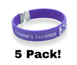 5 Pack Alzheimer's Awareness Bangles