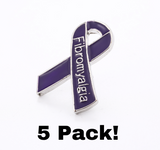 5 Pack Fibromyalgia Awareness Pins