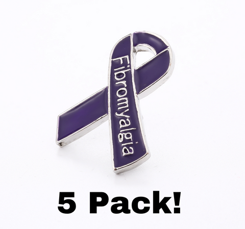 5 Pack Fibromyalgia Awareness Pins - The Awareness Store