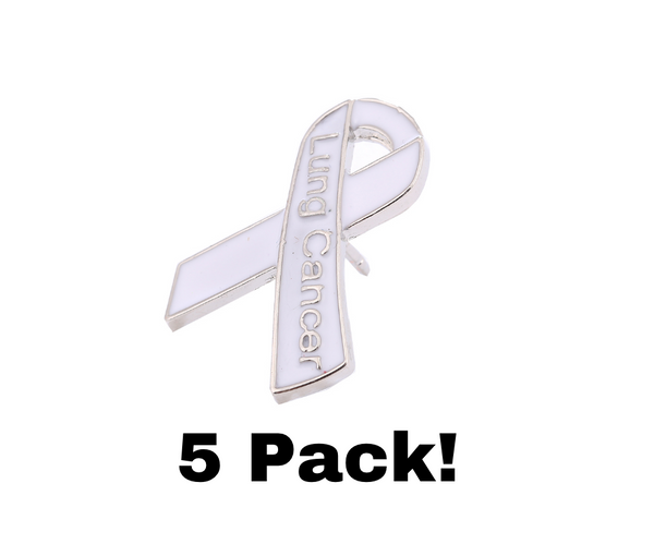 5 Pack Lung Cancer Awareness Pins