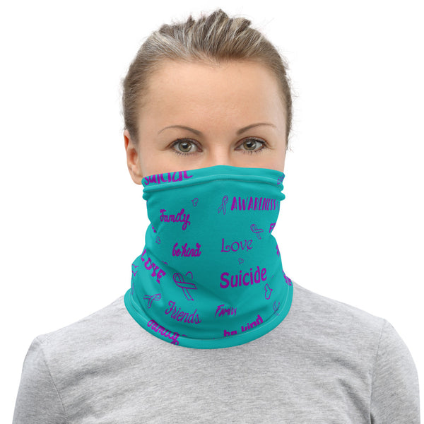 Suicide Awareness Love and Be Kind Word Pattern Face Mask / Neck Gaiter