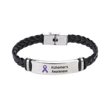 Alzheimer's Leather Awareness Bracelet