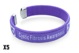 5 Pack Cystic Fibrosis Awareness Bangle