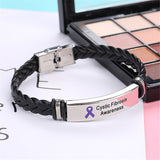 Cystic Fibrosis Leather Awareness Bracelet