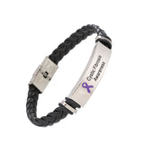 Cystic Fibrosis Leather Awareness Bracelet