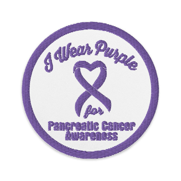 I Wear Purple For Pancreatic Cancer Awareness Embroidered Patch The Awareness Store 1414